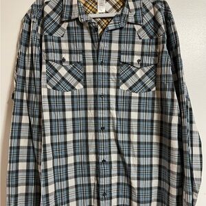 Patagonia Organic Cotton men’s button down plaid shirt XL